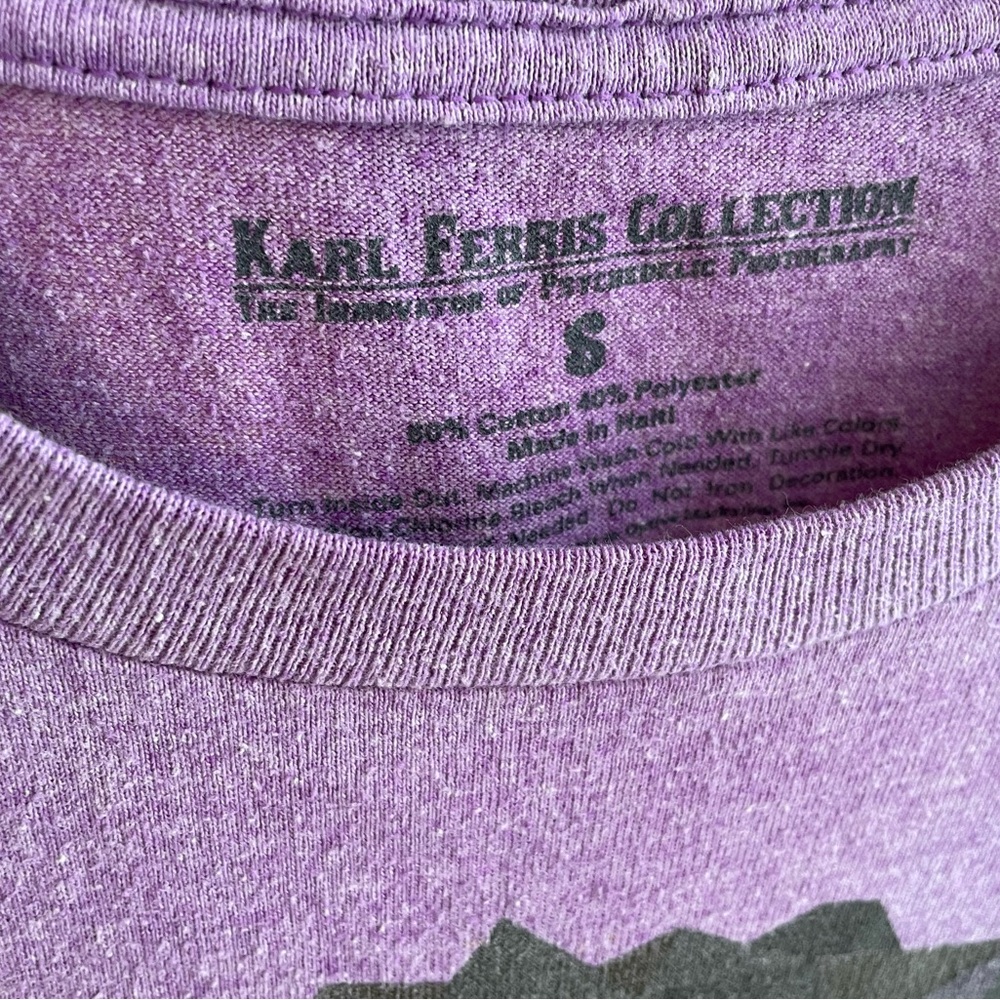 Purple Jimi Hendrix T-shirt from Karl Ferris Collection in Adult Small - Picture 2 of 3